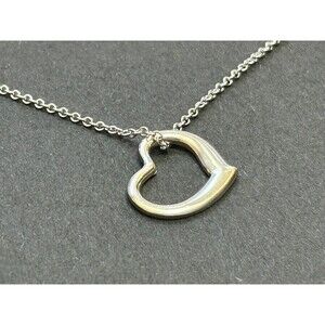 Sterling Silver Open Heart Pendant Necklace with 18" Silver Chain